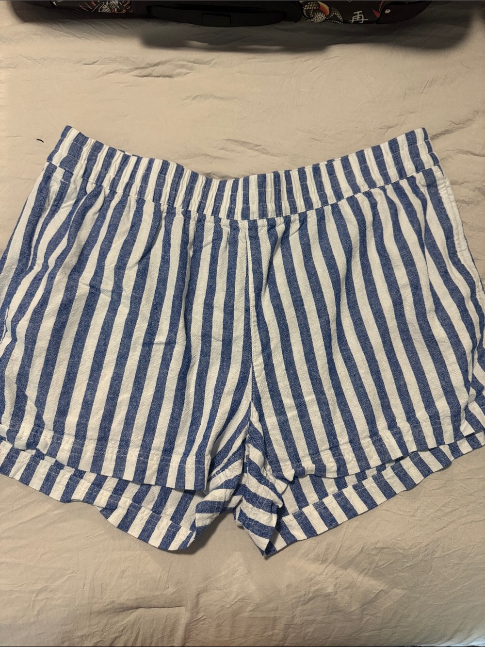 Old Navy Blue and White Striped High-Waist Women’s Shorts